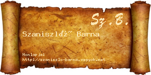 Szaniszló Barna névjegykártya